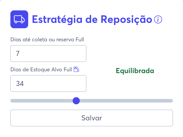 Configuração de dias de estoque alvo na Magiic - estratégia de reposição para Mercado Livre Full