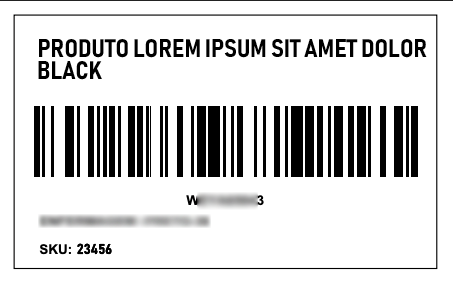Exemplo de etiqueta gerada para produtos Full - código de barras e informações do envio